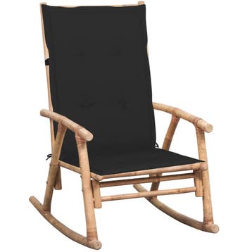 vidaXL Schommelstoel met kussen bamboe, Tuin en Terras, Verzenden, Nieuw