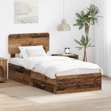 vidaXL Bedframe met lade met opslag Oudhout 90 x 200 cm, Verzenden, Nieuw