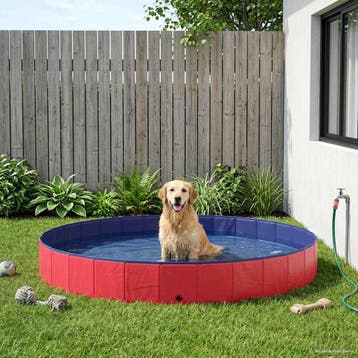vidaXL Honden zwembad Ø300 x 38 cm Dik PVC Rood, Verzenden, Nieuw