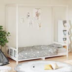 vidaXL Kinderbedframe 90x200 cm massief grenenhout wit, Verzenden