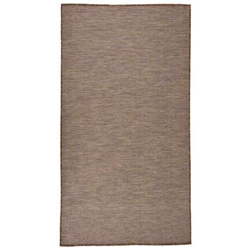 vidaXL Buitenkleed platgeweven 80x150 cm bruin, Maison & Meubles, Verzenden