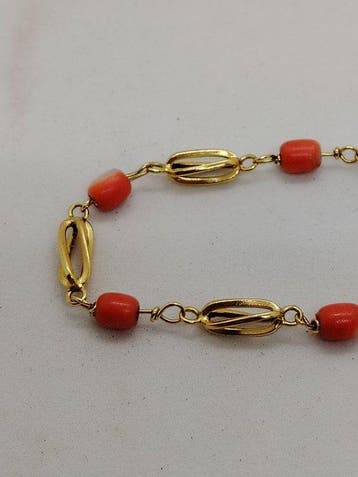 Bracelet - 18 carats Or jaune Corail