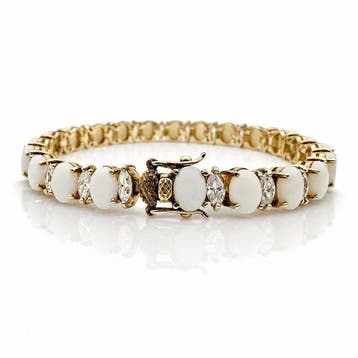 Zonder minimumprijs - Armband Zilver - opaal, Handtassen en Accessoires, Armbanden, Nieuw