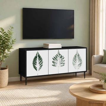 vidaXL Tv-meubel HANAU 102 x 33 x 51 cm Zwart eiken Bewerkt, Verzenden, Nieuw