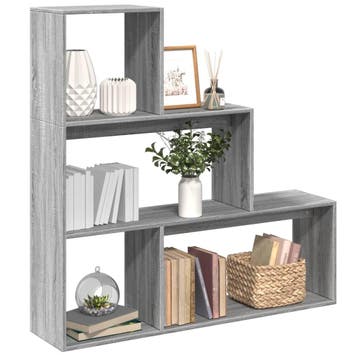 vidaXL Kamerscherm / boekenkast 123x29x123 cm hout grijs, Verzenden, Nieuw
