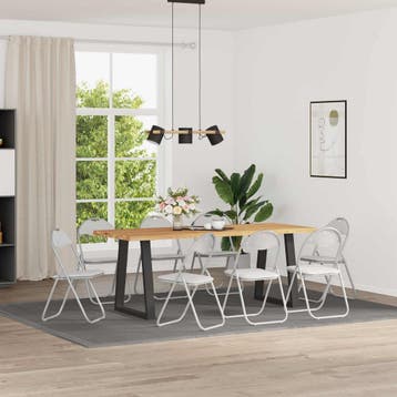 vidaXL Inklapbare stoel 8 st Kunstleer Wit en Grijs 48 x, Verzenden, Nieuw