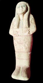 Oud-Egyptisch Grote kalkstenen shabti Met Spaanse
