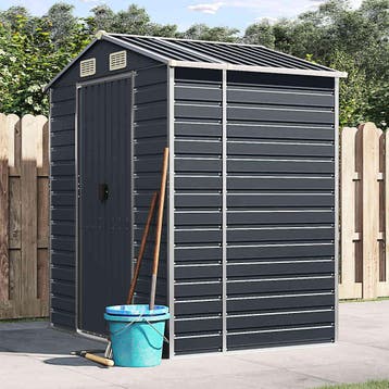 vidaXL Tuinschuur 191x130x198 cm gegalvaniseerd staal, Verzenden, Nieuw