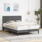 vidaXL Bedframe met hoofdeinde Donkergrijs 140 x 200 cm, Verzenden, Nieuw