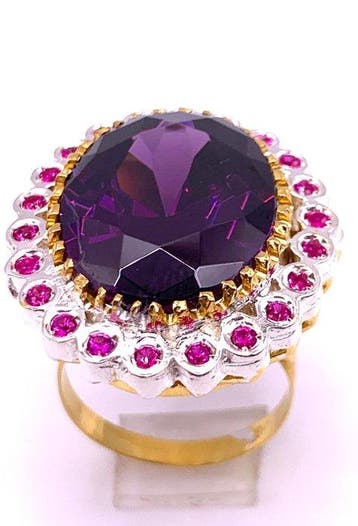 Sans prix de réserve - Bague - 9 carats Or jaune, Argent, Handtassen en Accessoires, Ringen, Nieuw