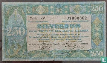 Zilverbon Nederland 2,5 Gulden (PL13d) - 1927, Timbres & Monnaies, Billets de banque | Pays-Bas, Verzenden, Los biljet