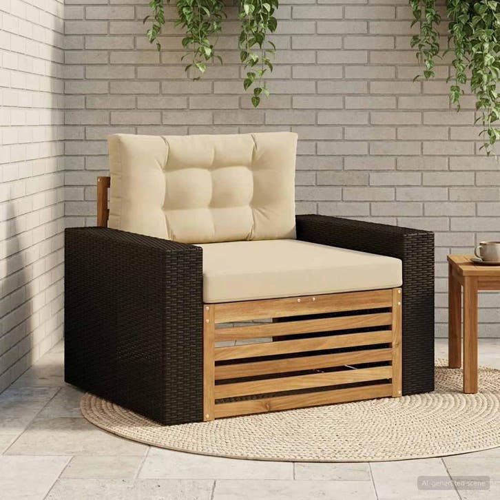 vidaXL Buiten Midden Sofa Massief Acacia Hout Naturel, Jardin & Terrasse, Ensembles de jardin, Envoi