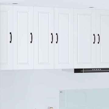 vidaXL Wandkast PORTO 2 st Wit Bewerkt hout, Verzenden