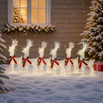 vidaXL Kerst Rendier 6 st 240 LEDs Warmwit, Verzenden, Nieuw