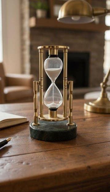 Objets maritimes - Laiton, Marbre- Sablier, 3 minutes