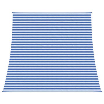 vidaXL Zonneschaduwzeil Blauw en Wit 4 / 5 x 4 m HDPE, Verzenden, Nieuw