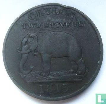 Ceylon 2 stivers 1815, Verzenden, Losse munt