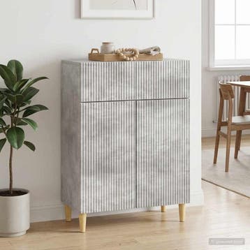 vidaXL Dressoir met lade Betongrijs 66 x 34,5 x 90 cm, Verzenden, Nieuw