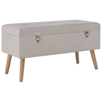 vidaXL Bankje met opbergvak 80 cm fluweel grijs, Verzenden