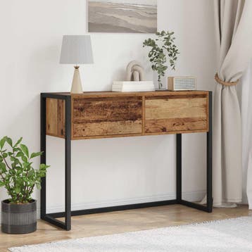 vidaXL Bijzettafel Oud Hout 100 x 36 x 75 cm Bewerkt hout, Huis en Inrichting, Tafels | Bijzettafels, Verzenden, Nieuw