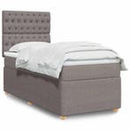 vidaXL Boxspring met matras stof taupe 90x200 cm, Verzenden, Nieuw