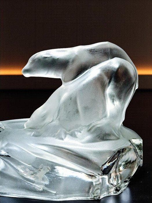Karl Zentner - Karl Zentner - Asbak - Kristal - Moederbeer, Antiquités & Art, Antiquités | Verre & Cristal