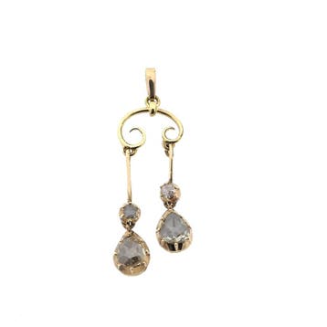 Gouden hanger met diamanten; Ca. 0,50 ct. (Hanger of bedel), Ophalen of Verzenden, Gebruikt, Goud, Overige merken