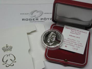 Monaco 10 Euro 2019 zilver Pp Gracia Patrizia Grace Kelly..., Postzegels en Munten, Verzenden, België