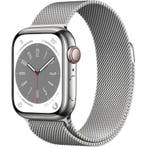Apple Watch Series 7 45mm Cellular Zilver Stainless Steel..., Telecommunicatie, Ophalen of Verzenden, Zo goed als nieuw