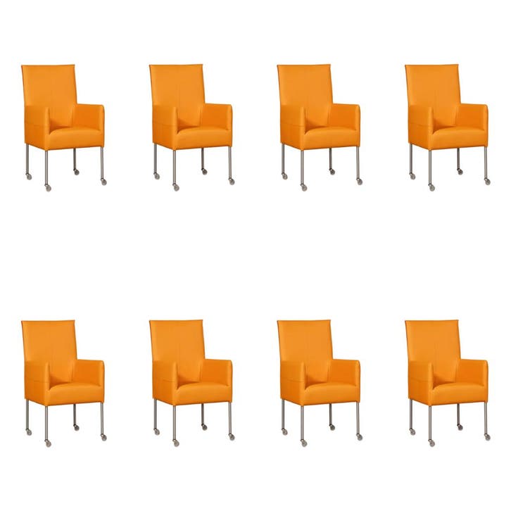 Set van 8 Leren eetkamerstoelen Spark - Toledo Mandarin, Maison & Meubles, Chaises, Enlèvement ou Envoi