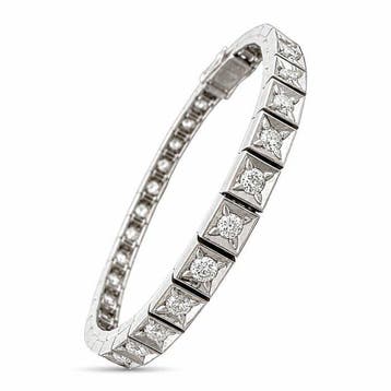 Bracelet - 18 carats Or blanc, Bracelet tennis en diamant de