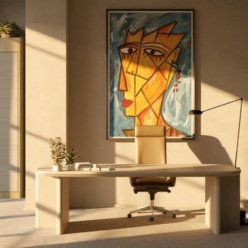 Luc Mora - Portrait bleu - XXL, Antiquités & Art