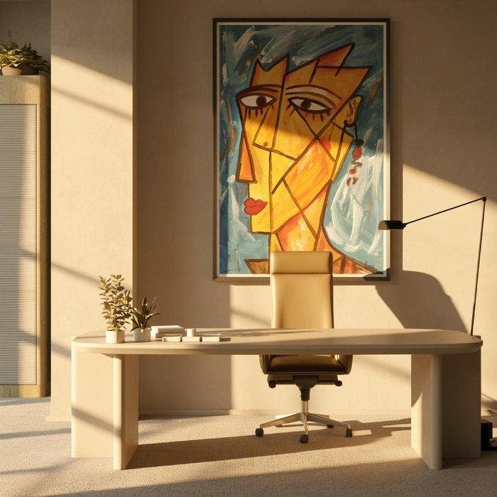 Luc Mora - Portrait bleu - XXL, Antiquités & Art, Art | Objets design