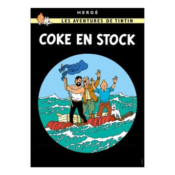 Kuifje Cokes in Voorraad Poster 50 x 70 cm, Ophalen of Verzenden, Nieuw