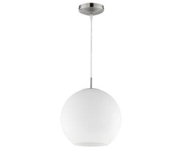 Trio MOON hanglamp | E27 Fitting | nikkel mat met wit | Ø 30, Verzenden, Nieuw