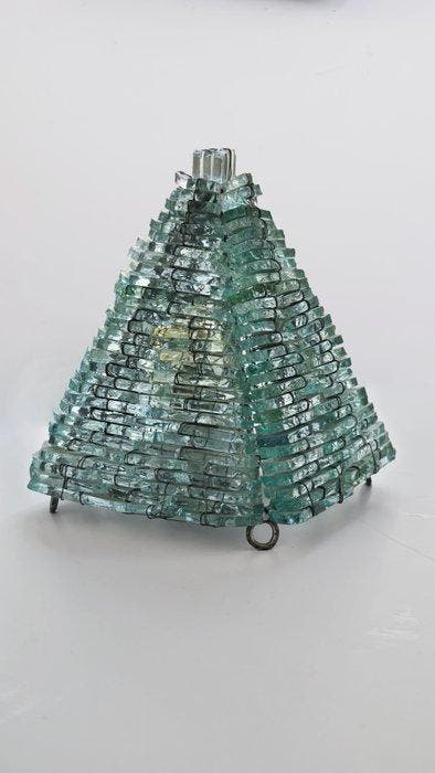 Lamp - Glas, Metaal - Handgemaakte glas - MCM Pyramid Glass, Antiek en Kunst, Curiosa en Brocante