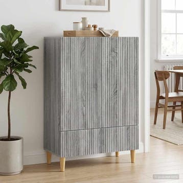 vidaXL Dressoir met lade Grijs sonoma 66 x 34,5 x 95 cm, Huis en Inrichting, Verzenden, Nieuw