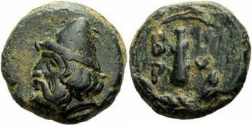 350-300 v Chr Birytis Troas Bronze 350-300 Kabire Pilos K..., Verzenden