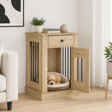 vidaXL Hond kennel meubel Sonoma Eiken 50 x 47,5 x 80 cm, Verzenden, Nieuw