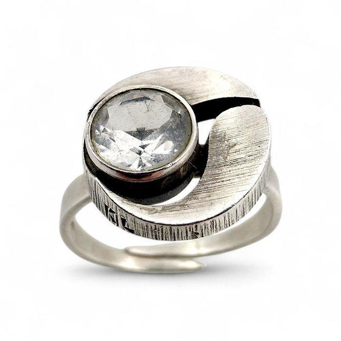 Zonder minimumprijs - Ring Zilver - 1984 FINLAND - Karl, Handtassen en Accessoires, Ringen