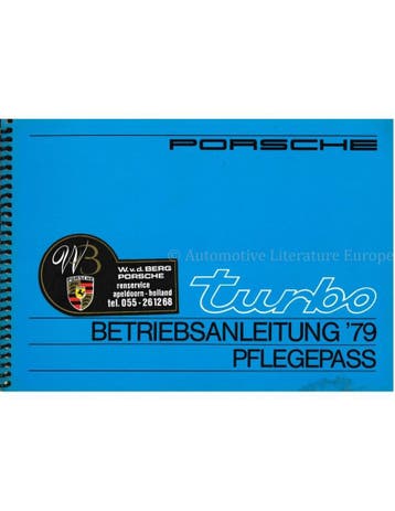 1979 PORSCHE TURBO INSTRUCTIEBOEKJE + SERVICE BOEKJE DUITS