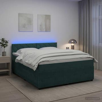 vidaXL Boxspringbed met matras Donkergroen 180 x 200 cm, Verzenden, Nieuw