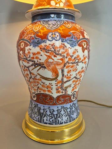 Imari Porzellan Tischleuchte Vasenlampe Tischlampe Asiatisch