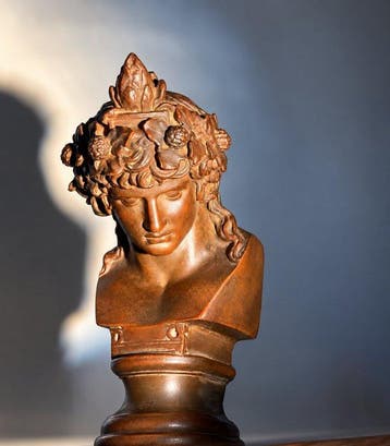 Buste en céramique moulée à froid de Dionysos, bronze.