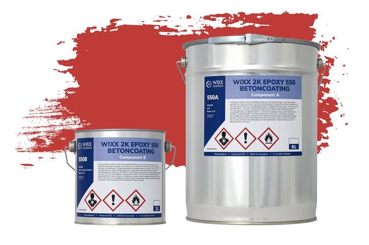 Wixx 2K Epoxy 550 Betonverf RAL 3020 | Verkeersrood 5L, Doe-het-zelf en Bouw, Verf, Beits en Lak, Nieuw, Verzenden