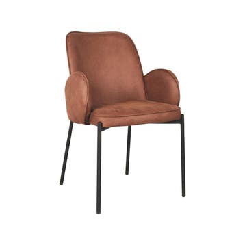 Stoel Jari | Cognac | Microvezel | Zwart Metalen Frame | 2, Verzenden