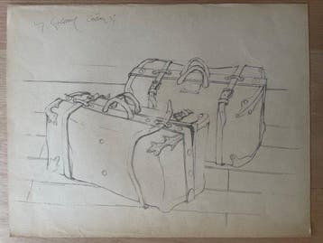 Yves Ganne (1931-2019) - Étude de valises anciennes (vendu, Antiek en Kunst