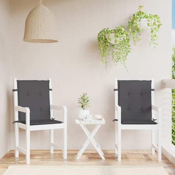 vidaXL Tuinstoelkussen lage rug 2 st oxford stof antraciet, Verzenden, Nieuw
