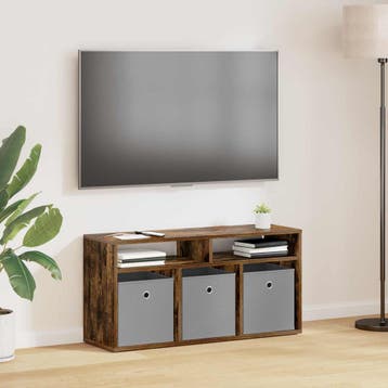 vidaXL Laagkast met lade Rook Eiken 87 x 27,5 x 43 cm, Huis en Inrichting, Verzenden, Nieuw