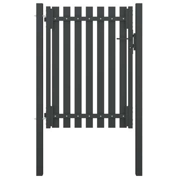 vidaXL Tuinhekpoort staal 100x125 cm antraciet, Tuin en Terras, Verzenden, Nieuw